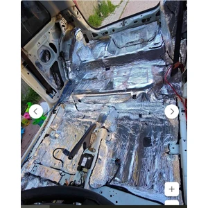 Kl Home  9mm -100*100 cm  (1m2)  Aluminize Folyo Kaplı Oto Araç Kaput Ses Yalıtım Süngeri Yapışkanlı