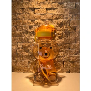 Renk Ayıcık Su Matarası Ayıcıklı Suluk Figürlü Su Şişesi Ayıcık Matara 800 ml