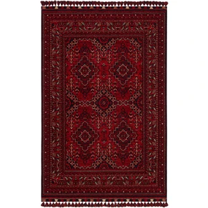 Kalesta Halı Şiraz 05 Red Afgan El Dokuma Desenli Hav Toz Vermez Salon, Mutfak, Koridor Yıkanabilir Kaymaz Kilim