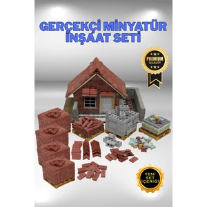 Gerçekçi Minyatür İnşaat Seti 1/16 Ölçek -Tuğla, Briket, Kiremit, Çatı, Parke, Kilitli Taş, Minyatür