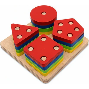 Circle Toys 4’lü Bultak Ahşap Geometrik Şekiller