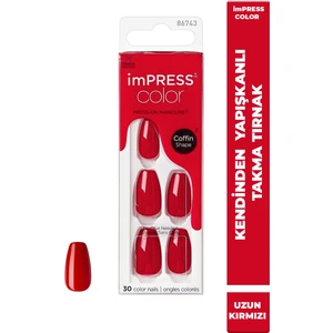 İmpress Color Kendinden Yapışkanlı Takma Tırnak Uzun Kırmızı