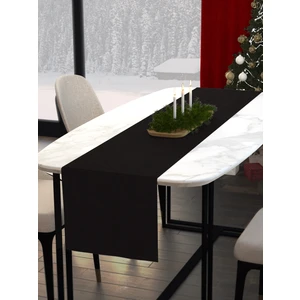 Demor Home Kadife Dokulu Panter Siyahı Runner