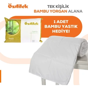 Tek Kişilik Bambu Yorgan 1 Adet Bambu Yastık Hediyeli