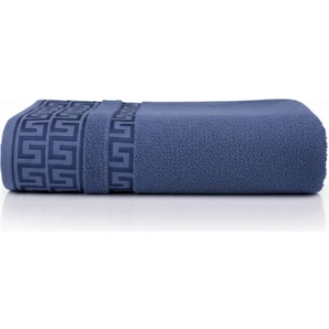Greek Desen Havlu 600GR 90X150 | %100 Pamuk-Tekli-Lacivert-Banyo-Mutfak-Desenli