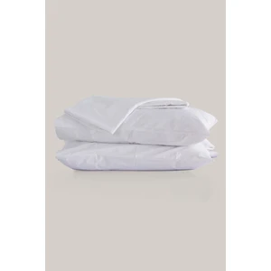 Çarşaflı Pamuk Nevresim Takımı Düz Renk Beyaz - Tek Kişilik