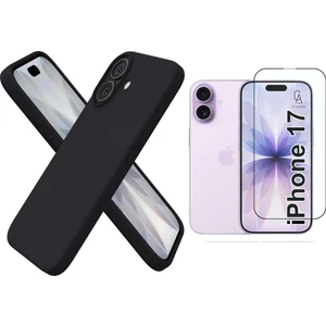 Apple iPhone 17 Uyumlu Içi Kadife Lansman Kılıf ve 5d Tam Kaplayan Cam Ekran Koruyucu