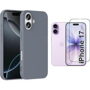 Apple iPhone 17 Uyumlu Içi Kadife Lansman Kılıf ve 5d Tam Kaplayan Cam Ekran Koruyucu