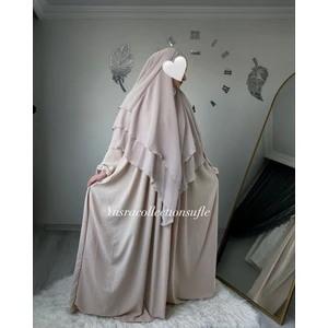 Yüsra Collection Ayrobin Elbise ve Uzun Sufle 2’li Takım