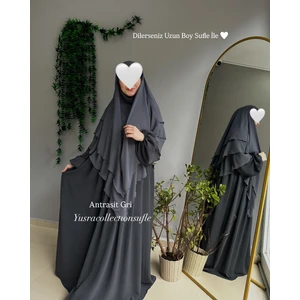 Yüsra Collection Ayrobin Elbise ve Uzun Sufle 2’li Takım