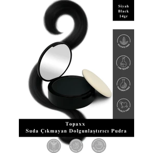 Siyah/Black Suda Çıkmayan Saç Sakal Dolgunlaştırıcı Topik Pudra 14 gr
