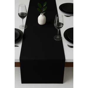 De'vor Kadife Görünümlü Siyah Masa Runnerı