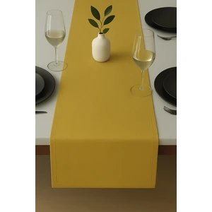 De'vor Kadife Görünümlü Sarı Masa Runnerı