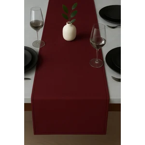 De'vor Kadife Görünümlü Bordo Masa Runnerı