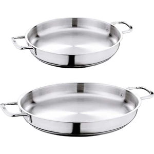 OMS Gastro Amore Çelik 2 Parça Kapaksız Italyan Omlet Sahan Seti (16X3 CM-20X3 Cm)