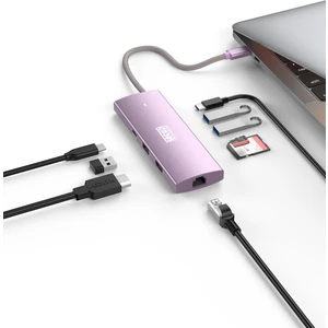 9in1 Rose Gold Type-C Docking Station-Hub / Macbook Pro-Air Uyumlu / SD-Micro SD / 2x USB 3.0 / 1x USB 2.0 / 1x HDMI 2.0 / 1x PD100W Hızlı Şarj / 1x Type-C 3.0 / 1x GB Ethernet