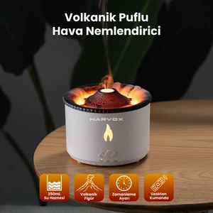 Volkanik Puflu Hava Nemlendirici Aroma Difüzörü Aromaterapi Buhar Makinesi