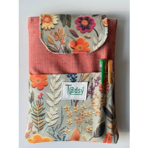 Sonbahar çiçek desenli Kitap Kılıfı Şık ve Koruyucu Cepli Kitap Kılıfı Çok Amaçlı Çanta 19X25 cm