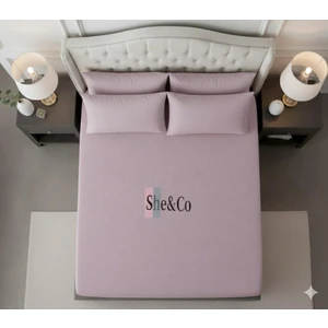 Çift Kişilik Lastikli Çarşaf Seti - 3 Parça | Terletmeyen,yazlık Kumaş- Mürdüm