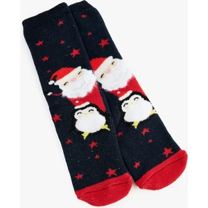 Pamuklu Noel Baba Baskılı Yılbaşı Çorap