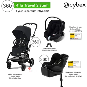 4 Lü Travel Sistem Eezy S 360 Twist+2 + Aton B2 Isize + Sirona G Plus 360 Isize + Eezy Adaptör
