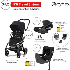 5 Li Travel Sistem Indirimi Cybex Eezy S Twist2 360 + Cloud T 360 Isize + Sirona T 360 Isize + T Isofix Baza+ Eezy Adaptör