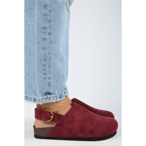 Antonella Kadın Deri Hakiki Deri Arkadan Kemerli Sabo Bordo Sandalet