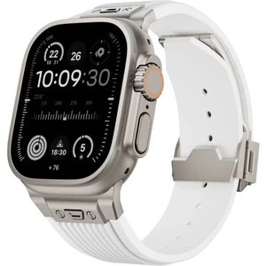 Apple Watch 45MM Endurance Pro 316L Çelik Bağlantı Parçalı Silikon Kordon Kayış