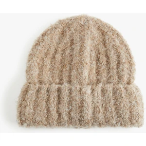 Yumuşak Dokulu Katlama Detaylı Kırçıllı Örgü Bere