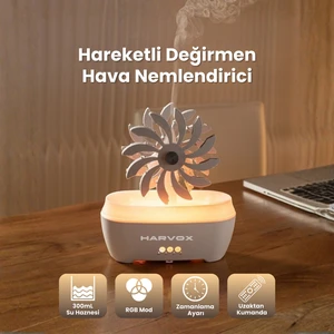 Hareketli Değirmen Hava Nemlendirici Aroma Difüzörü Aromaterapi Rgb Ledli Buhar Makinesi