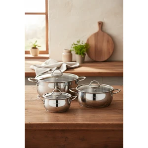 Monde 6 Parça Derin Çelik Tencere Seti