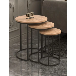 3 Lü Ahşap Zigon Sehpa