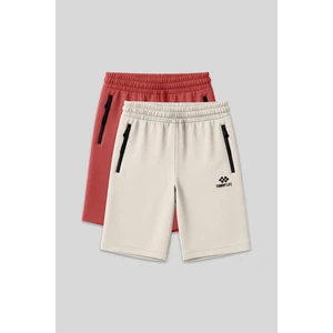 Tommy Life Standart Kalıp 2li Paket Bej-Kiremit Erkek Şort - 81136