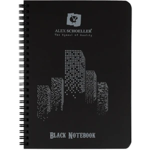 Alex Schoeller A4 Plastik Kapak Spiralli 60 Yp. 120 Gr. Siyah Sayfalı Defter Alx-1944