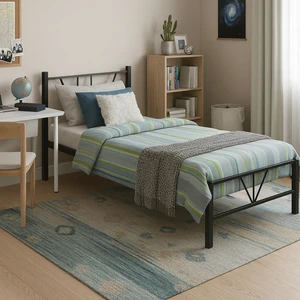 Alchera Tek Kişilik Metal Karyola Siyah