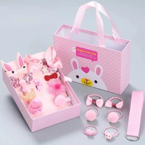 Le Mabelle Pembe  18'li Kutulu Kız Çocuk Toka Set