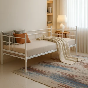 Soho Daybed Tek Kişilik Sedir Divan Metal Karyola Beyaz