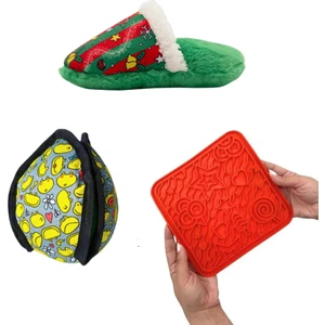 Oyalama Zamanı 3’lü Set – Peluş Terlik, Lotus Oyalama Topu ve Kırmızı O'Yalama Matı