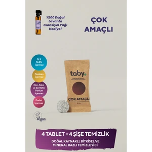 Doğal Kaynaklı Bitkisel ve Mineral Bazlı Çok Amaçlı Temizleyici Tablet 4 Tablet - Tüm Yüzeyler