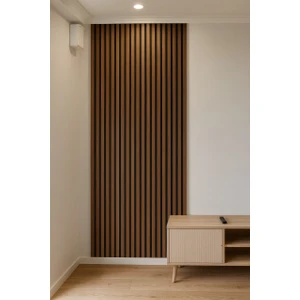 Detay Poliuretan Mdf Ahşap Akustik Duvar Paneli 100 x 280 cm ( Teak )