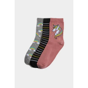 Kız Çocuk 3'lü Pamuklu Uzun Çorap D5725A8NS