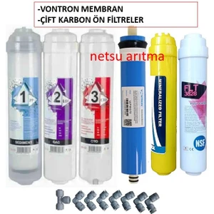 - Vontron membranlı,Tüm kapalı kasa su arıtma filtresi,6 lı filtre seti