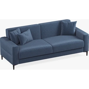 Enza Home Briza Plus Kadife Dokulu, 3'lü Yataklı Koltuk - Lacivert