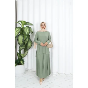 Eteği Piliseli Sade Tunik Takım