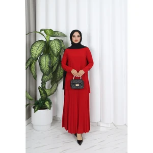 Eteği Piliseli Sade Tunik Takım