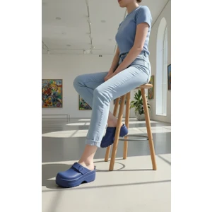 Kadın Dolgun Topuk Eva Sabo Doktor Hemşire Medikal Aşçı Terlik