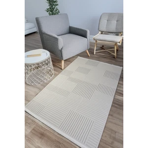 Estiva Home Ekru Beyaz Hasır Desen Sisal Bukle Dokuma Halı – Saçaklı, Kaymaz Taban – Salon, Mutfak ve Çocuk Odası Halısı