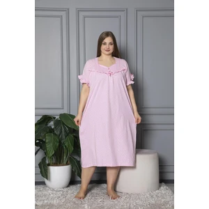 Kısa Kol Pamuklu Penye Büyük Beden Anne Geceliği 136
