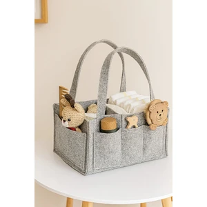 YUNUSOĞLU HOME Anne Bebek Keçe Bakım Çantası Yenidoğan İçin Organizer Düzenleyici Çok Amaçlı Gri