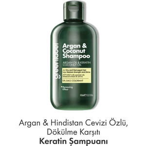 Green Label Argan Ve Hindistan Cevizi Özlü DökülmeKarşıtı Besleyici Ve Onarıcı Keratin Şampuanı 400 ML